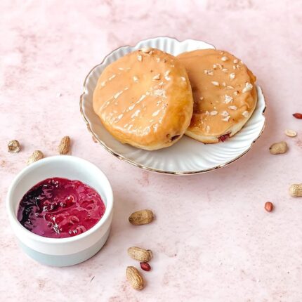 Peanut Strawberry Jelly Filled Doughnut
